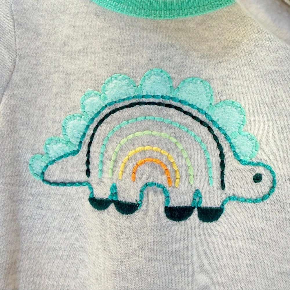 Sterling Baby‎ NB Dinosaur Footed Sleeper Hat Set Gray